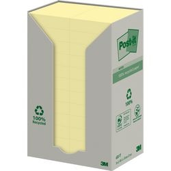 Post-it Recycled notes 653-1t 38x51mm pastel geel 100 vel afbeelding 1